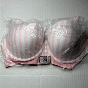 Perfect Shape Shine Patch Push-Up Bra Size 38D Color Pink and White Striped